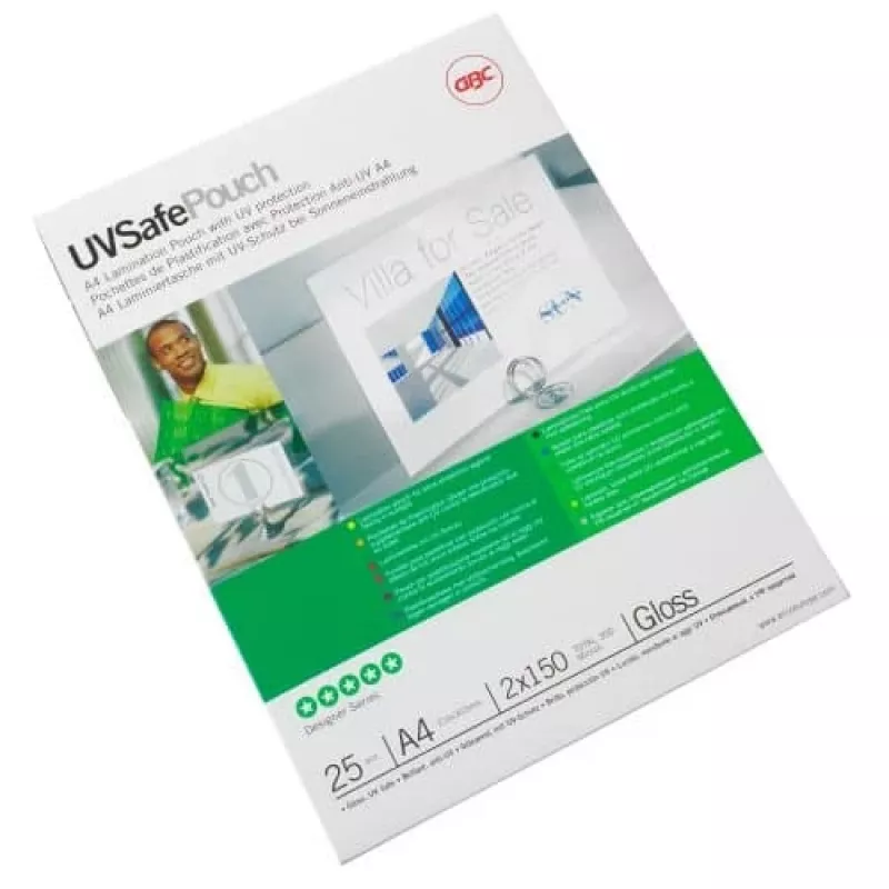GBC Lamination Pouch A4 UV Safe 150 Micron, Glossy, A4, 100 pc(s)