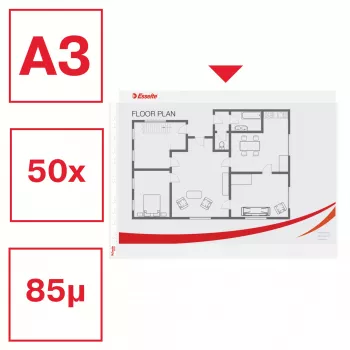 Esselte Quality Pocket A3 Landscape, 30% pre-consumer recycled plastic