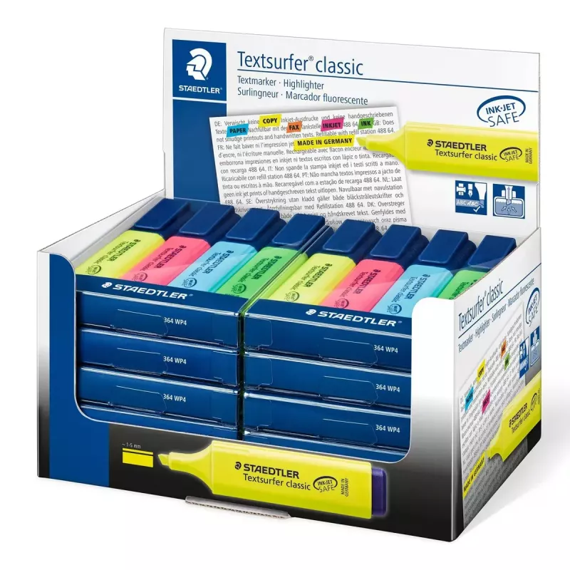 Marker Staedtler Textsurfer classic 364 Chisel tip Blue Green Pink Yellow