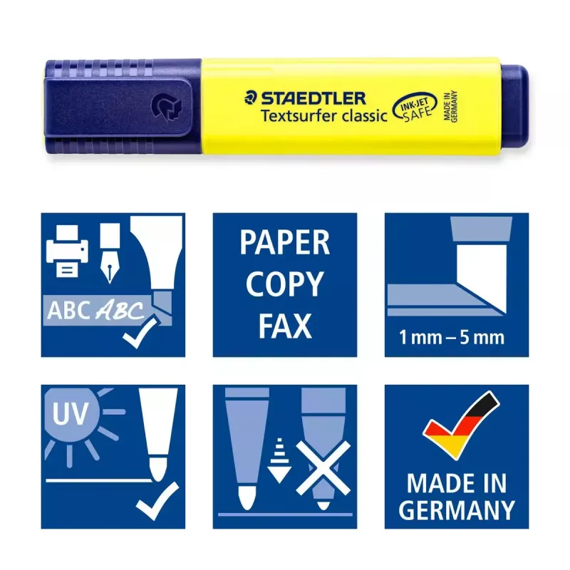 Marker Staedtler Textsurfer classic 364 Chisel tip Blue Green Pink Yellow