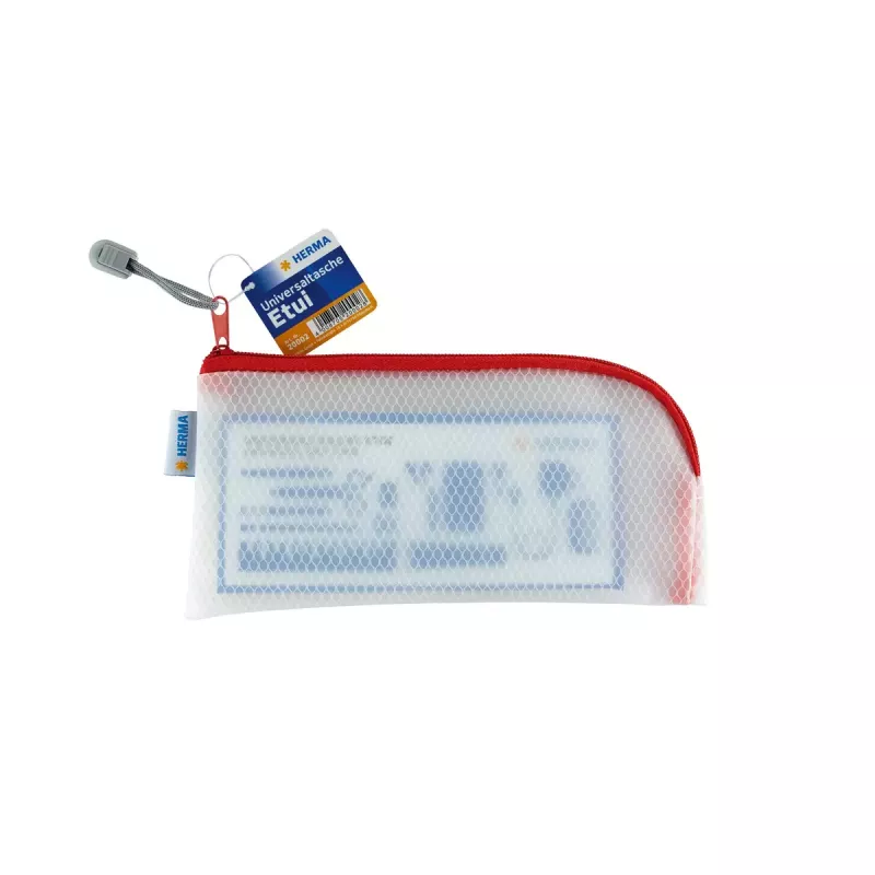 Pencil Case HERMA 20002 Hard EVA Red Transparent 110x230mm