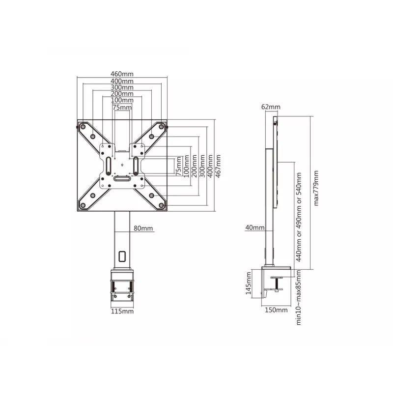 Deskmount Multibrackets M Deskmount XL Black
