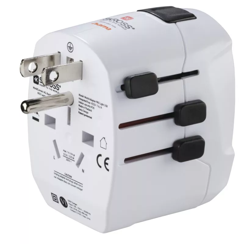 Hama World Travel Pro Light USB power plug adapter Universal White