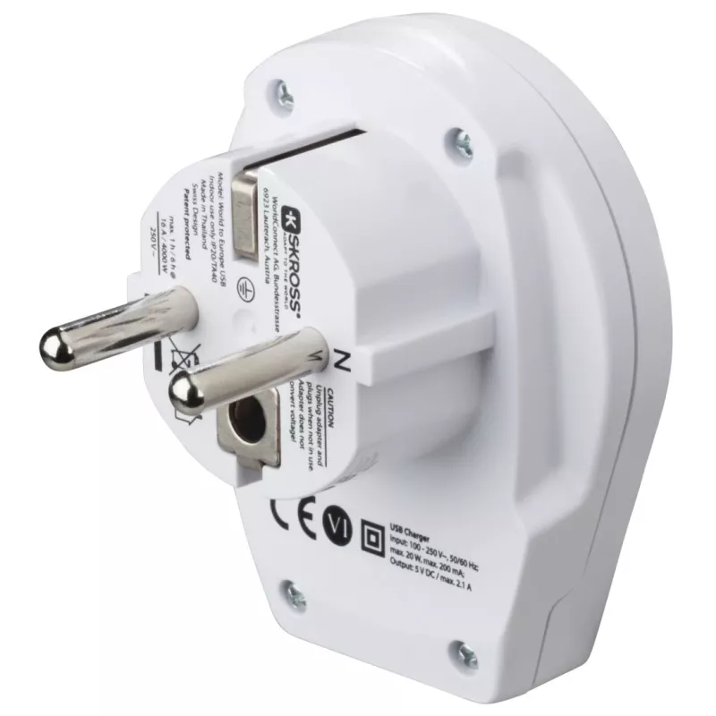 Hama World to Europe USB power plug adapter Universal White