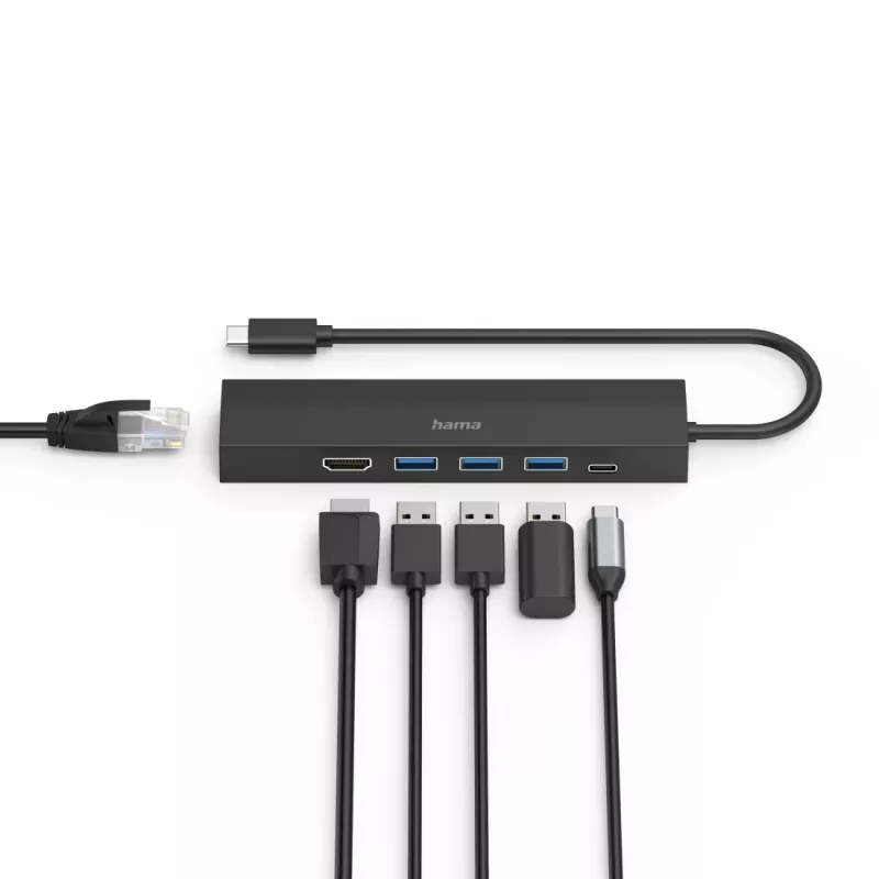 Hama 00200144 interface hub USB 3.2 Gen 1 (3.1 Gen 1) Type-C 5000 Mbit/s Black