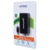 Manhattan USB-C Dock/Hub, Ports (x4): DisplayPort, DVI-I, HDMI or VGA, Note: Only One Port can be used at a time, External Power Supply Not Needed, Universal for all devices, Cable 8cm, Black, Three Year Warranty