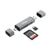 Equip Card Reader with USB 3.0 Hub, OTG, MicroSD (TransFlash), MicroSDHC, SD, SDHC, Grey, CE & RoHS, USB 3.2 Gen 1 (3.1 Gen 1) Type-A/Type-C, 202 mm, 12 mm