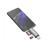 Equip Card Reader with USB 3.0 Hub, OTG, MicroSD (TransFlash), MicroSDHC, SD, SDHC, Grey, CE & RoHS, USB 3.2 Gen 1 (3.1 Gen 1) Type-A/Type-C, 202 mm, 12 mm
