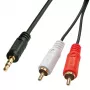 Lindy 5m Premium Phono To 3.5mm Cable, 2 x RCA, Male, 3.5mm, Male, 5 m, Black