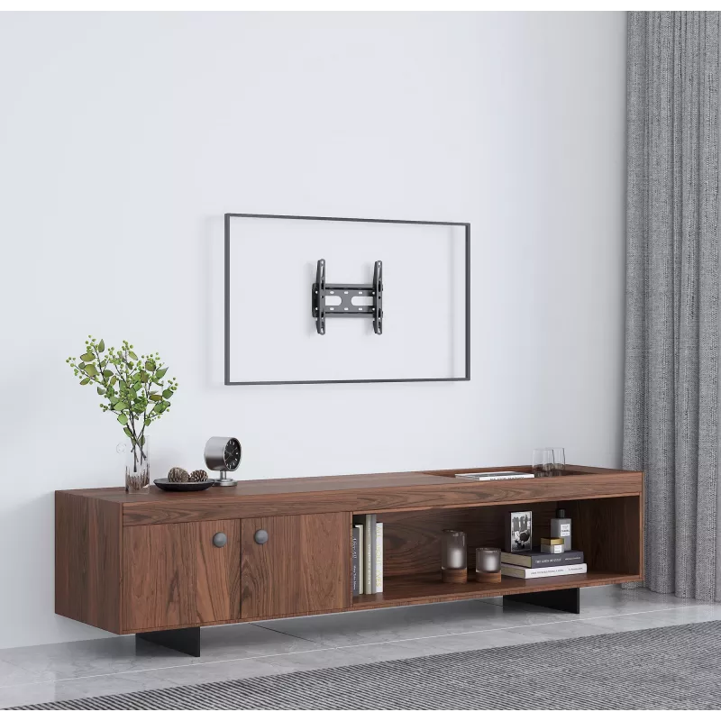 Manhattan Wall Mount for TV & Monitors (Fixed Ultra Slim), For screens 23 inch to 42 inch, VESA compatibility: all between 75x75mm to 200x200mm - check the dimensions of the four mounting holes on back of screen to ensure it fits, Max 45kg, Black, Bracket