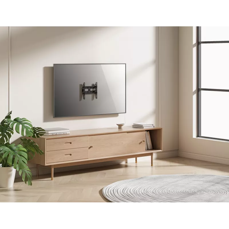 Manhattan Wall Mount for TV & Monitors (Fixed Ultra Slim), For screens 23 inch to 42 inch, VESA compatibility: all between 75x75mm to 200x200mm - check the dimensions of the four mounting holes on back of screen to ensure it fits, Max 45kg, Black, Bracket