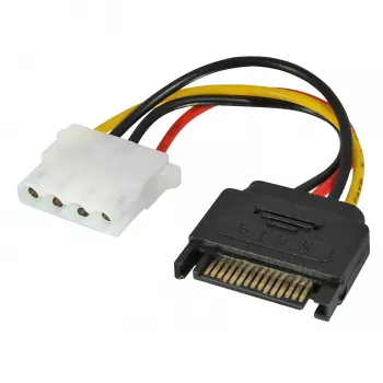 Lindy 0.15m SATA Power Connector to LP4 Power Cable, Multicolour, Male, Female, Straight, Straight