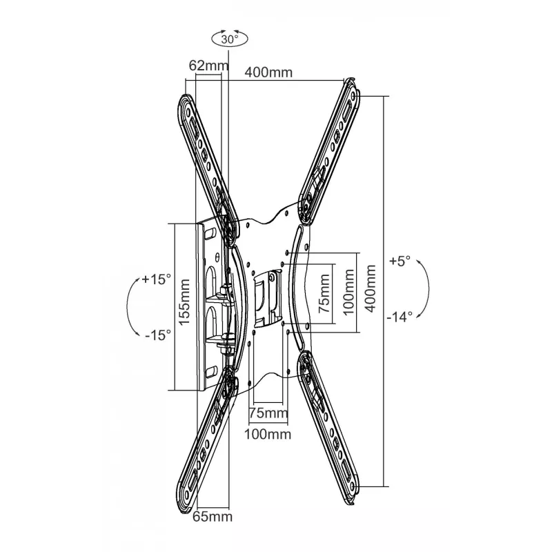 Equip 13 inch-55 inch Articulating TV Wall Mount Bracket