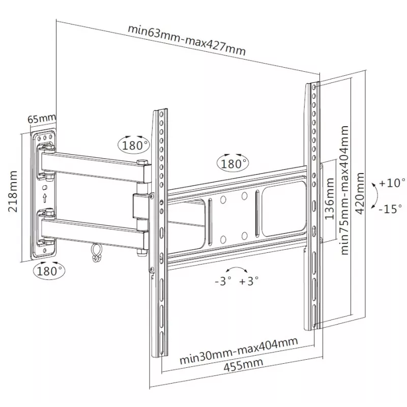 Equip 650341 32 inch-55 inch Articulating TV Wall Bracket