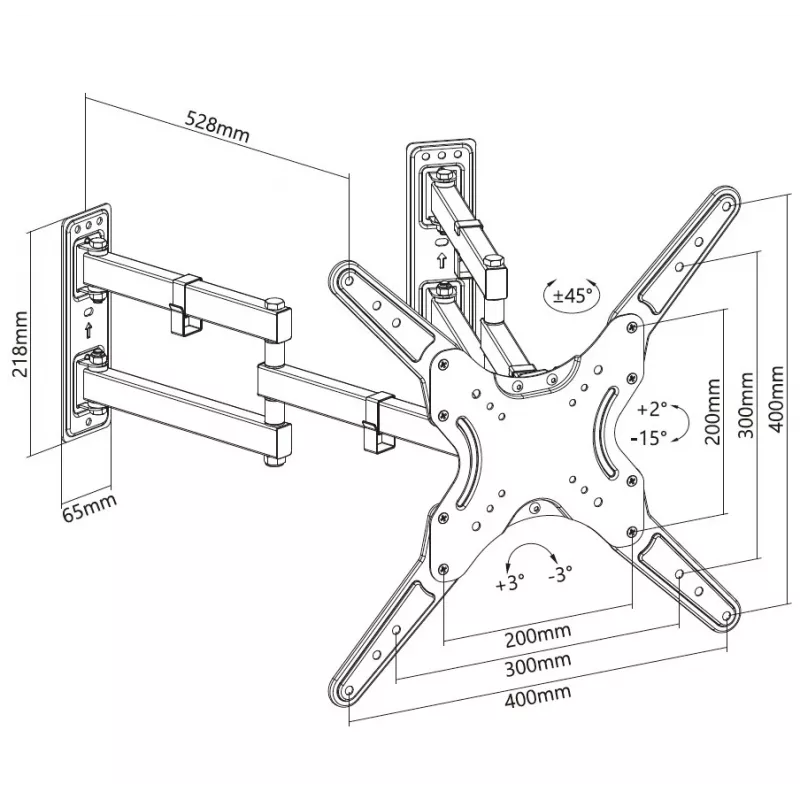 Equip 650328 23 inch-55 inch Full motion Corner TV Wall Mount Bracket
