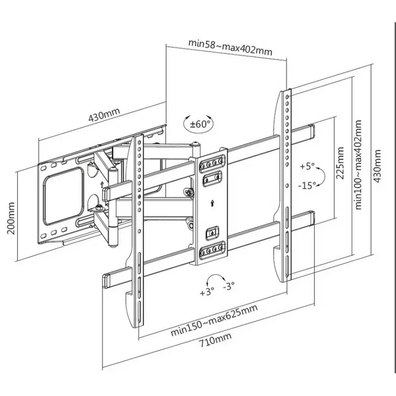 Equip 37 inch-80 inch Full Motion TV Wall Mount Bracket