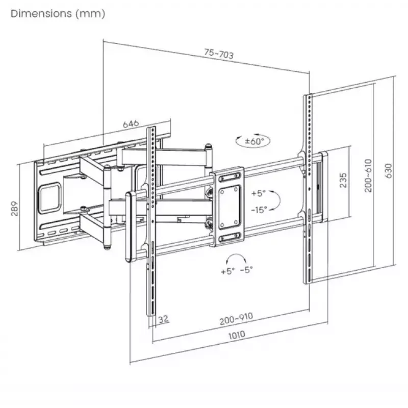 Equip 37 inch-70 inch Articulating TV Wall Bracket