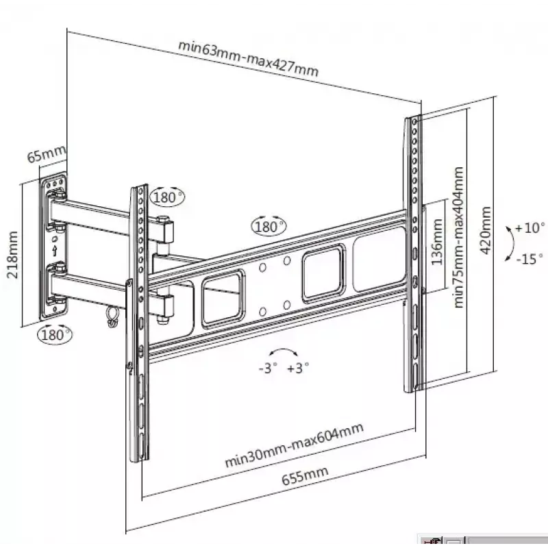 Equip 37 inch-70 inch Articulating TV Wall Bracket