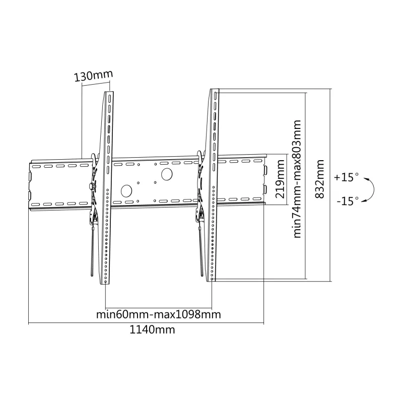 Equip 60 inch-100 inch Tilt Curved TV Wall Mount Bracket