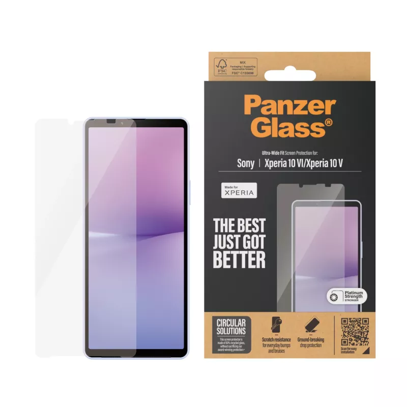 Screen Protector PanzerGlass Sony Xperia 10 VI Ultra-Wide Fit Scratch Shock Resistant