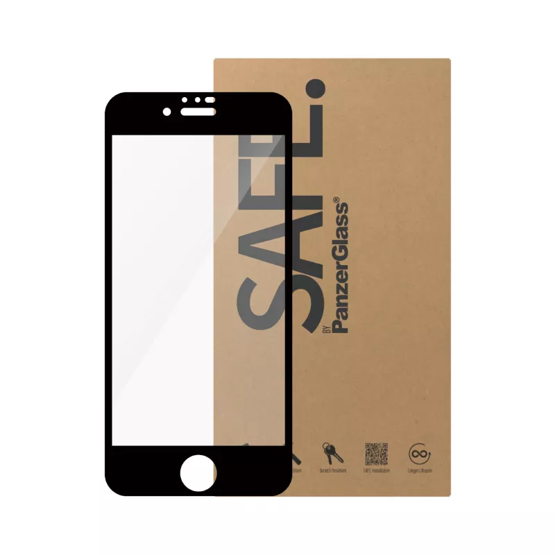 PanzerGlass SAFE. by ® Screen Protector iPhone SE (2020, 2022) | 8 | 7 | 6s | 6 | Ultra-Wide Fit | BULK