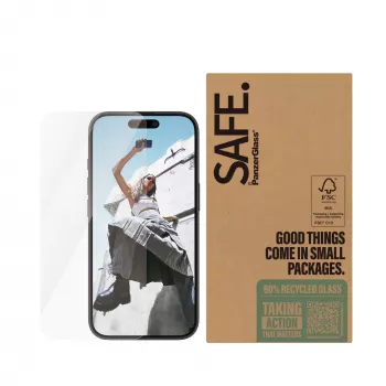 Screen Protector PanzerGlass SAFE. by ® iPhone 16 15 Ultra-Wide Fit Scratch Shock Resistant