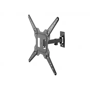 Equip 23 inch-55 inch Full Motion TV Wall Mount Bracket, 100 x 100 mm, 400 x 400 mm, -8 - 5°, -90 - 90°, Stainless steel, Black