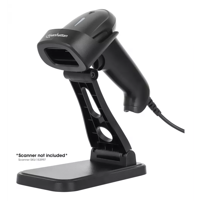 Manhattan Adjustable Barcode Scanner Stand, Height and Angle Adjustable, suitable for barcode scanner products 153997, 154116 and 154185, Black, Lifetime Warranty