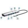 Manhattan USB-C Dock/Hub, Ports (x6): Ethernet, HDMI, USB-A (x3) and USB-C, with Power Delivery (PD) 100W- requires external USB-C charger (not included). USB powered (no external power supply required) when PD is not in use