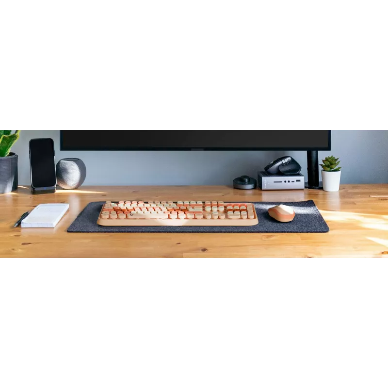 KeySonic KSKM-8200M-RF (DE) keyboard Mouse included Office RF Wireless QWERTZ German Beige, Brown, Pink
