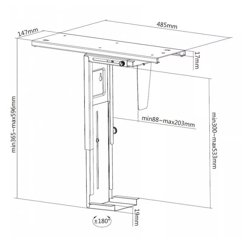 Under desk CPU holder Equip 650892