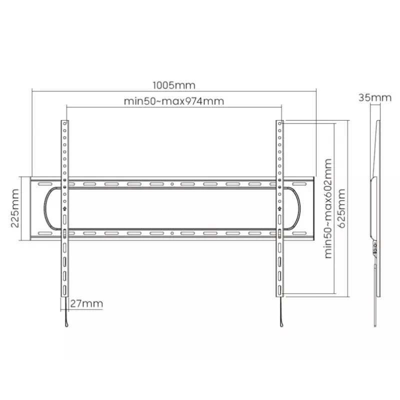 Equip 60 inch-120 inch Heavy-Duty Fixed TV Mount Bracket