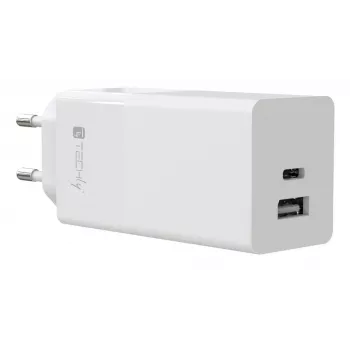 Techly IPW-PD100W-WH mobile device charger Power bank, Smartphone, Tablet, Universal White AC Fast charging Indoor