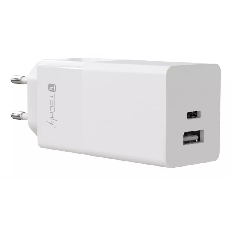 Techly IPW-PD100W-WH mobile device charger Power bank, Smartphone, Tablet, Universal White AC Fast charging Indoor
