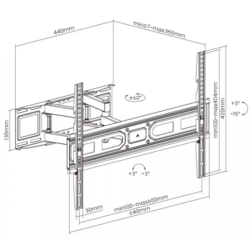 Equip 37 inch-80 inch Full Motion TV Mount Bracket