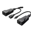 Lindy 100m USB 2.0 Type C Cat.6 Extender, Network transmitter & receiver, 100 m, 480 Mbit/s, Cat5e, Cat6, CH317Q, CH9317, RTL8211E, Black