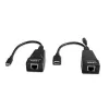 Lindy 100m USB 2.0 Type C Cat.6 Extender, Network transmitter & receiver, 100 m, 480 Mbit/s, Cat5e, Cat6, CH317Q, CH9317, RTL8211E, Black
