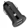 Techly Mini Car Charger 2 USB-A Ports 12W / 2.4A Black, Auto, Cigar lighter, 2.4 A, Black
