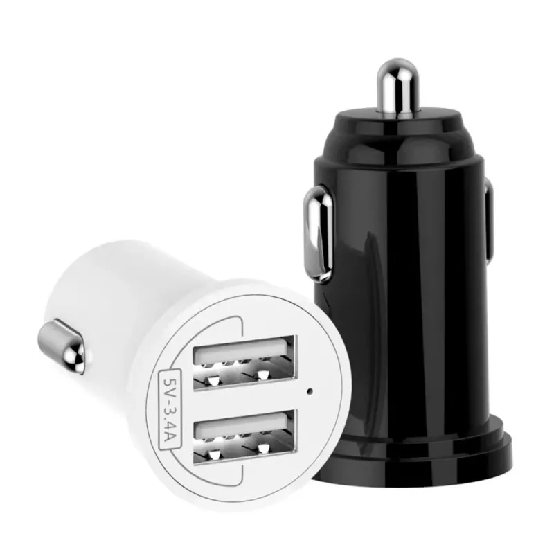 Techly Mini Car Charger 2 USB-A Ports 12W / 2.4A Black, Auto, Cigar lighter, 2.4 A, Black