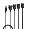 Lindy USB to 4 Port Serial Converter, Black, 0.94 m, USB Type-A, DB-9, Male, Male