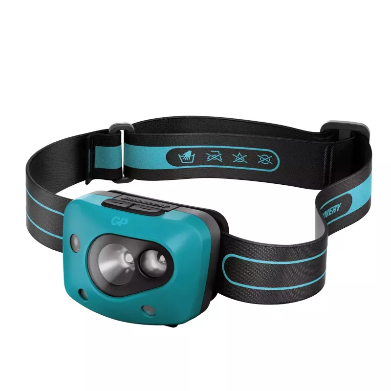 Headband flashlight GP Lighting Discovery Teal LED 300 lm IPX4