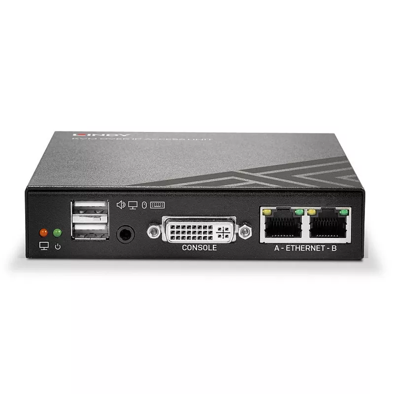Lindy KVM over IP Access DVI-I, USB and PS/2, Wired, 1920 x 1200 pixels, Metal, CE, UKCA, FCC, CP65, DVI-I, 5 V