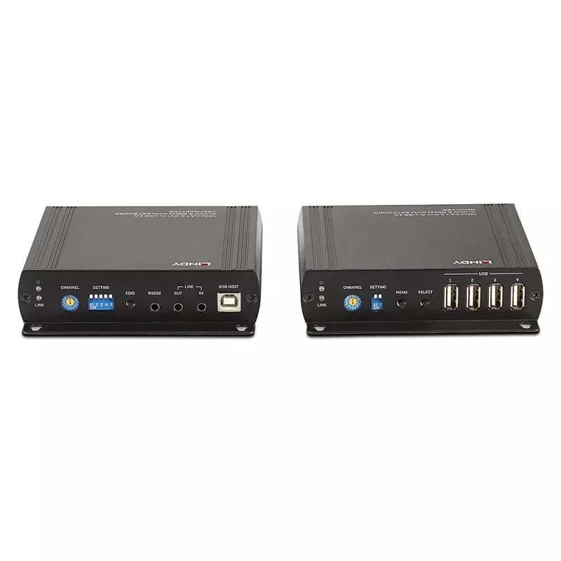 Lindy 140m Cat.6 DVI-D, USB, Audio and RS-232 KVM Extender, Transmitter & receiver, Wired, 140 m, Cat6, 60 Hz, Black