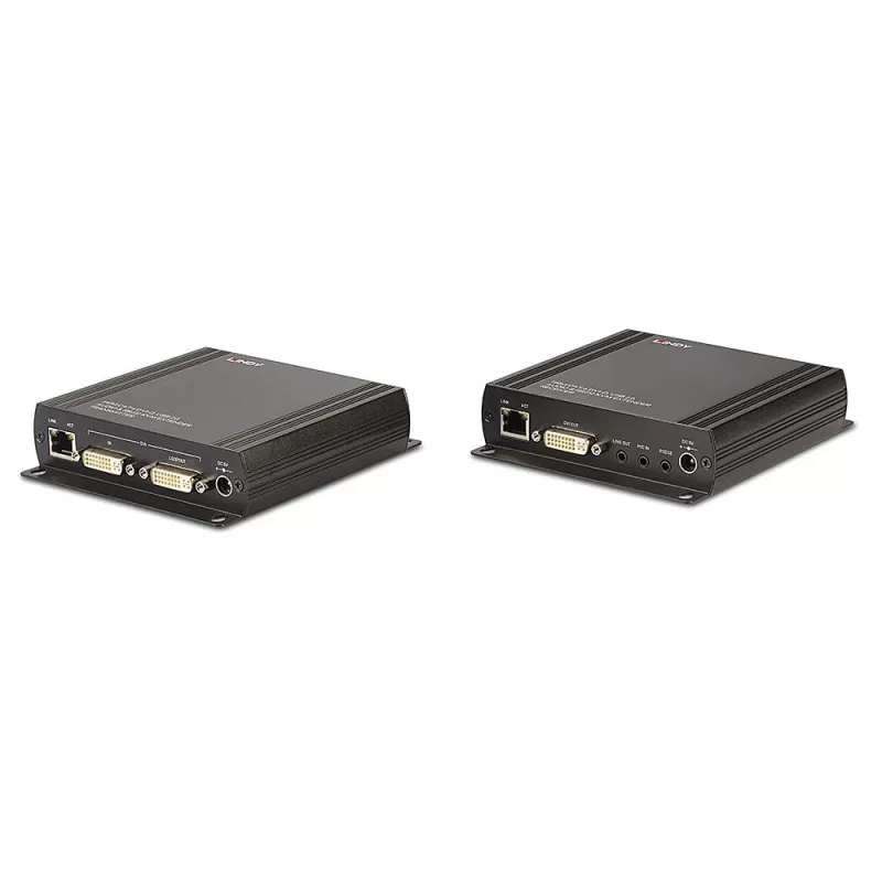 Lindy 140m Cat.6 DVI-D, USB, Audio and RS-232 KVM Extender, Transmitter & receiver, Wired, 140 m, Cat6, 60 Hz, Black