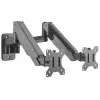 Manhattan Dual Wall Mount for TV & Monitors (Full Motion Gas Spring), For screens 17 inch to 32 inch, VESA compatibility: 75x75mm and 100x100mm - check the dimensions of the four mounting holes on back of screen to ensure it fits, Max 8kg each, Black, Bracket