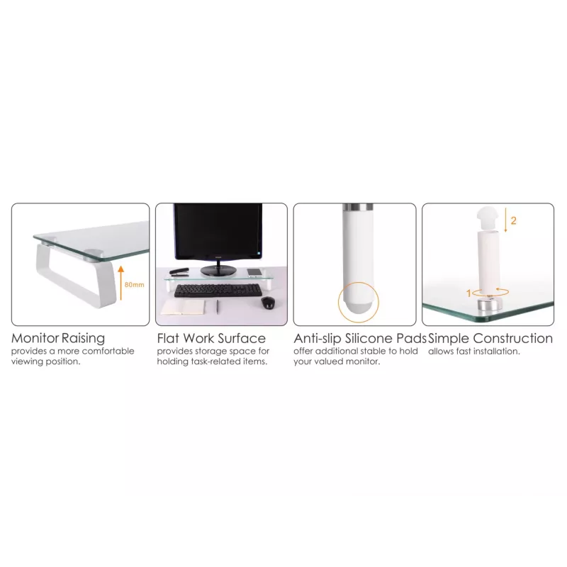 Glass Desktop Monitor Stand Equip 650882