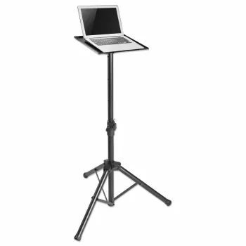 Manhattan Tripod Floor Mount for TV/Monitor/Projector/Laptop, For screens: 13 inch to 32 inch, VESA compatibility: 75x75 and 100x100mm - check the dimensions of the four mounting holes on back of screen to ensure it fits, Max 15kg, Height Adjustable, Black, Bracket