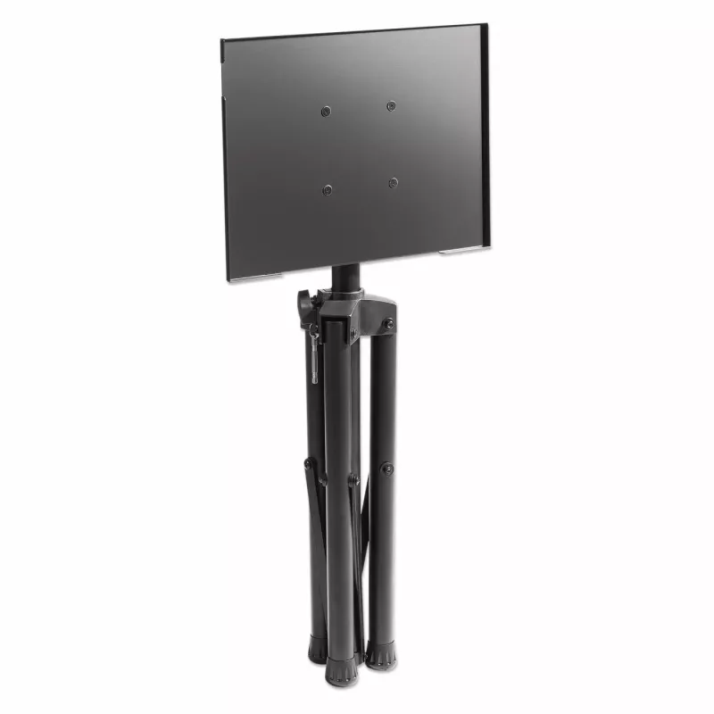 Manhattan Tripod Floor Mount for TV/Monitor/Projector/Laptop, For screens: 13 inch to 32 inch, VESA compatibility: 75x75 and 100x100mm - check the dimensions of the four mounting holes on back of screen to ensure it fits, Max 15kg, Height Adjustable, Black, Bracket