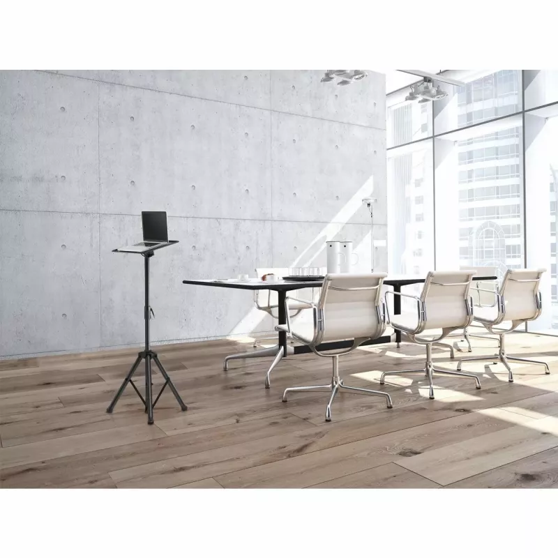 Manhattan Tripod Floor Mount for TV/Monitor/Projector/Laptop, For screens: 13 inch to 32 inch, VESA compatibility: 75x75 and 100x100mm - check the dimensions of the four mounting holes on back of screen to ensure it fits, Max 15kg, Height Adjustable, Black, Bracket