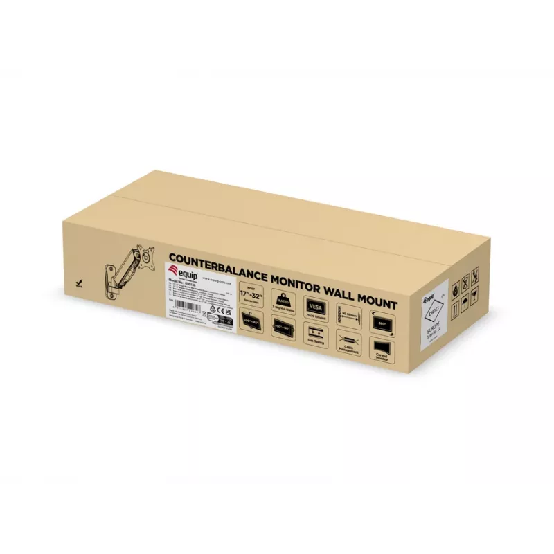 Equip 17 inch-32 inch Single Monitor Wall-Mounted Bracket, Arm length:334mm